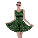 Shamrock Leaves Black Skater Dress View1