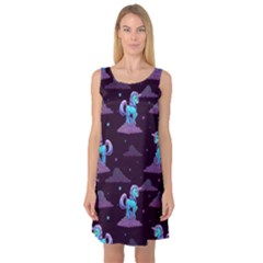 Cute Cartoon Unicorn Sleeveless Satin Nightdress by trulycreative