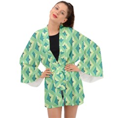 Background Chevron Green Long Sleeve Kimono by HermanTelo