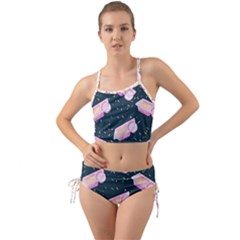 1 Arnold Dunkaroos Funfetti Print Dark Blue 1 Mini Tank Bikini Set by elizabethjonesstyling