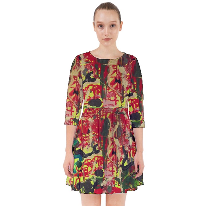 red country-1-2 Smock Dress