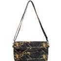 Black Marble texture with gold veins floor background print luxuous real marble Removable Strap Clutch Bag View1