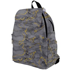 Marble Neon Retro Light Gray With Gold Yellow Veins Texture Floor Background Retro Neon 80s Style Neon Colors Print Luxuous Real Marble Top Flap Backpack by genx