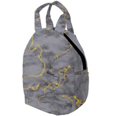 Marble Neon Retro Light Gray With Gold Yellow Veins Texture Floor Background Retro Neon 80s Style Neon Colors Print Luxuous Real Marble Travel Backpacks by genx