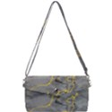 Marble neon retro light gray with gold yellow veins texture floor background retro neon 80s style neon colors print luxuous real marble Removable Strap Clutch Bag View1