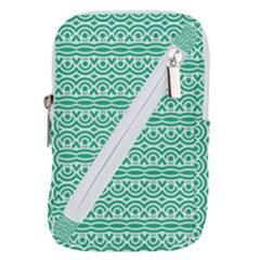 Pattern Green Belt Pouch Bag (small) by Mariart