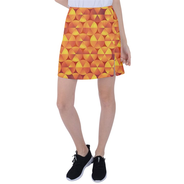 Background Triangle Circle Abstract Tennis Skirt