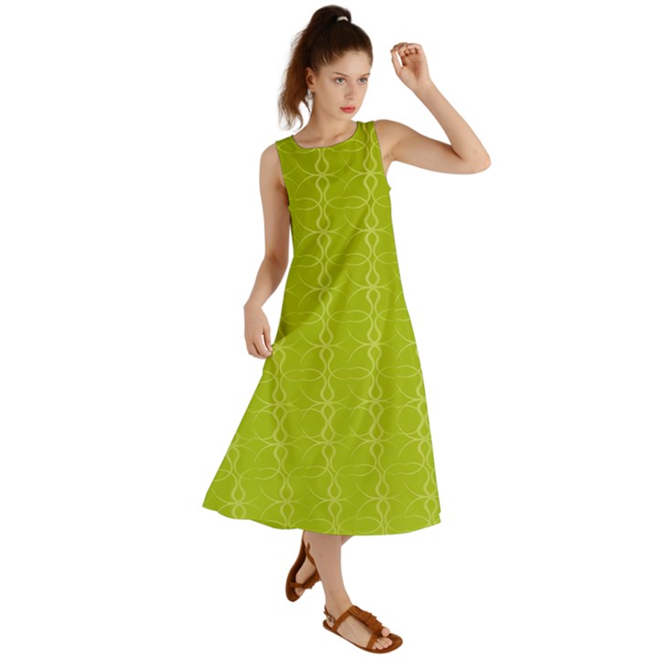 Background Texture Pattern Green Summer Maxi Dress