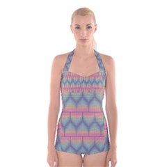 Pattern Background Texture Colorful Boyleg Halter Swimsuit  by HermanTelo