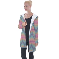 Pattern Background Texture Colorful Longline Hooded Cardigan by HermanTelo