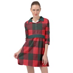 Canadian Lumberjack Red And Black Plaid Canada Mini Skater Shirt Dress by snek