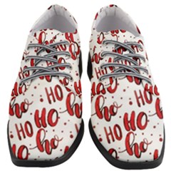 Christmas Watercolor Hohoho Red Handdrawn Holiday Organic And Naive Pattern Women Heeled Oxford Shoes by genx