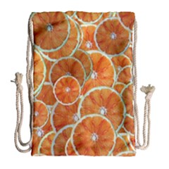 Oranges Background Texture Pattern Drawstring Bag (large) by HermanTelo