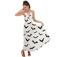 Bats Pattern Backless Maxi Beach Dress by Sobalvarro