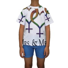 Mrs  And Mrs  Kids  Short Sleeve Swimwear by LiveLoudGraphics