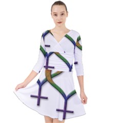 Mrs  And Mrs  Quarter Sleeve Front Wrap Dress by LiveLoudGraphics