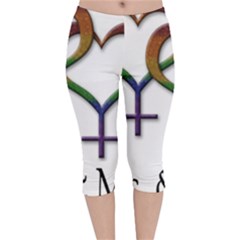 Mrs  And Mrs  Velvet Capri Leggings  by LiveLoudGraphics