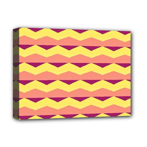 Background Colorful Chevron Deluxe Canvas 16  X 12  (stretched)  by HermanTelo