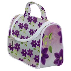 Purple Flower Satchel Handbag by HermanTelo