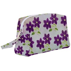 Purple Flower Wristlet Pouch Bag (large) by HermanTelo