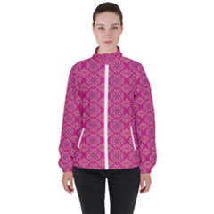 Background Texture Pattern Mandala Women s High Neck Windbreaker by HermanTelo