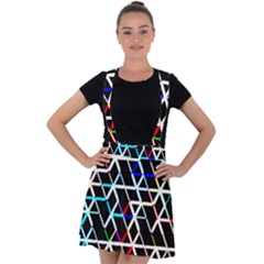 Abstrait Neon Velvet Suspender Skater Skirt by kcreatif