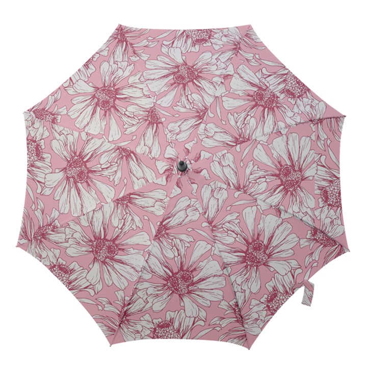 Pink flowers Hook Handle Umbrellas (Large)