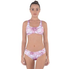 Pink Flowers Criss Cross Bikini Set by Sobalvarro