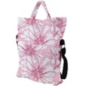 Pink flowers Fold Over Handle Tote Bag View2