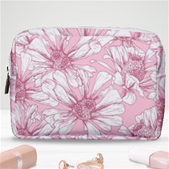 Pink Flowers Make Up Pouch (medium) by Sobalvarro