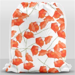 Pattern Coquelicots  Drawstring Bag (large) by kcreatif