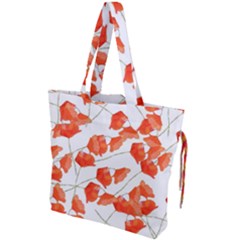 Pattern Coquelicots  Drawstring Tote Bag by kcreatif