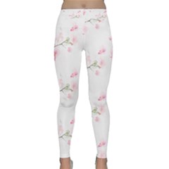 Pattern Orchidée Fleurs Classic Yoga Leggings by kcreatif