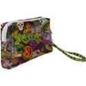 Halloween Doodle Vector Seamless Pattern Wristlet Pouch Bag (Small) View2