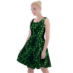 Abstract Plaid Green Knee Length Skater Dress by HermanTelo