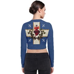 Quebec Flag Drapeau Québec Patriote Carillon Sacré-coeur Christian Catholic Old Vintage With Fleurs De Lys Long Sleeve Zip Up Bomber Jacket by Quebec