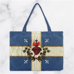 Quebec Flag Drapeau Québec Patriote Carillon Sacré-coeur Christian Catholic Old Vintage With Fleurs De Lys Medium Tote Bag by Quebec