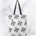 French France Fleur De Lys Metal Pattern black and white antique vintage Double Zip Up Tote Bag View2