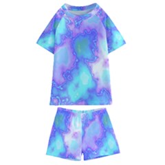 Dégradé Violet/bleu Kids  Swim Tee And Shorts Set by kcreatif