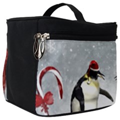 Funny Penguin In A Winter Landscape Make Up Travel Bag (big) by FantasyWorld7