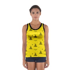 Gadsden Flag Don t Tread On Me Yellow And Black Pattern With American Stars Sport Tank Top  by snek