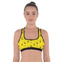 Gadsden Flag Don t tread on me Yellow and Black Pattern with american stars Cross Back Sports Bra View1