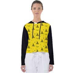 Gadsden Flag Don t Tread On Me Yellow And Black Pattern With American Stars Women s Slouchy Sweat by snek