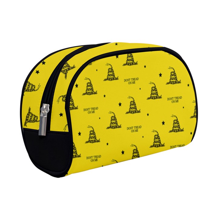 Gadsden Flag Don t tread on me Yellow and Black Pattern with american stars Makeup Case (Small)