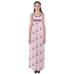 Gadsden Flag Standard Color Pink Gadsden Flag Pattern3 Stars K Gadsden Flag Pattern3 Black Background Empire Waist Maxi Dress by snek