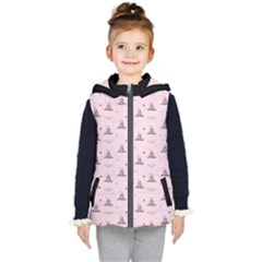 Gadsden Flag Standard Color Pink Gadsden Flag Pattern3 Stars K Gadsden Flag Pattern3 Black Background Kids  Hooded Puffer Vest by snek