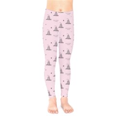 Gadsden Flag Standard Color Pink Gadsden Flag Pattern3 Stars K Gadsden Flag Pattern3 Black Background Kids  Leggings by snek