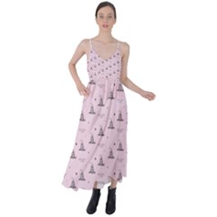 Gadsden Flag Standard Color Pink Gadsden Flag Pattern3 Stars K Gadsden Flag Pattern3 Black Background Tie Back Maxi Dress by snek