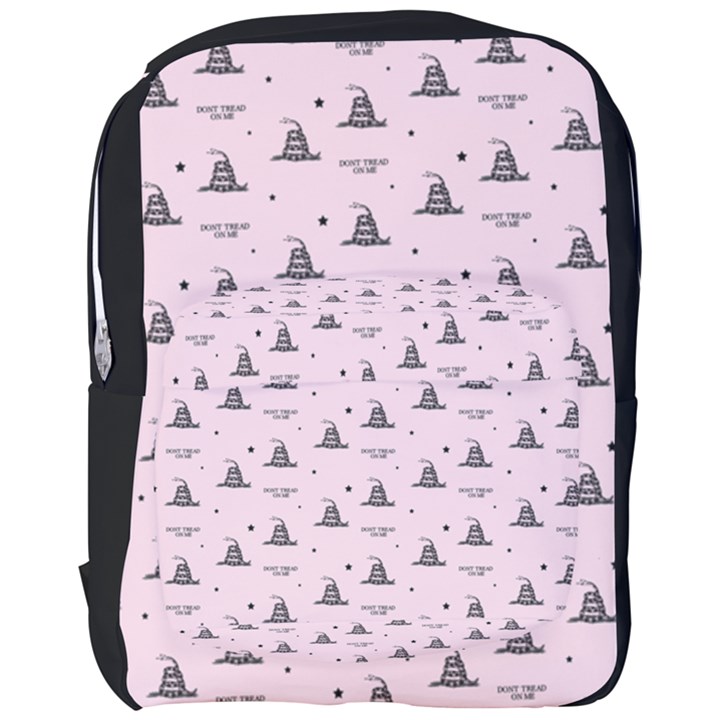 Gadsden Flag Don t tread on me Light Pink and Black Pattern with american stars Full Print Backpack