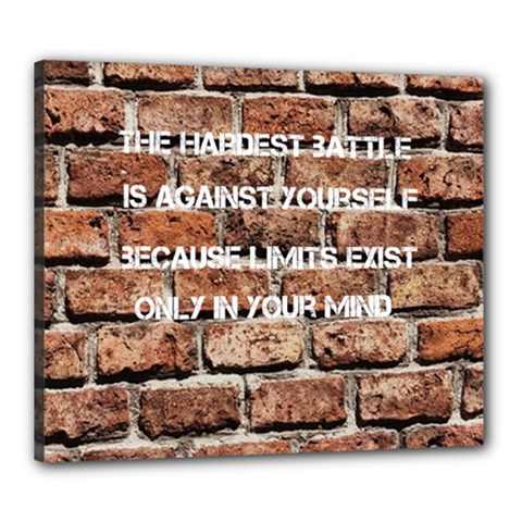 The Hardest Battle Is Against Yourself Canvas 24  X 20  (framed) by myuique